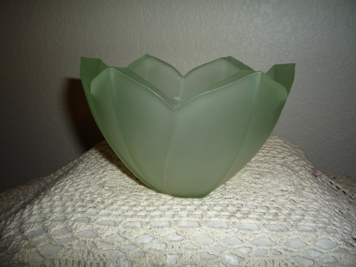 Lenox Frosted Green Tulip Vase Etsy