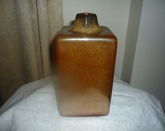 Brown Iridescent Pottery Vase