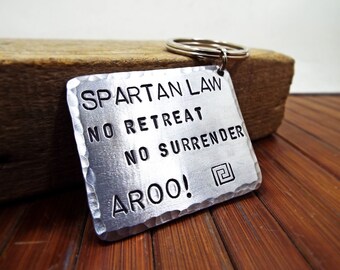 Spartans No Retreat No Surrender - Spartans Law Aluminum Keychain - Personalized gift for Greek Spartans History Fans