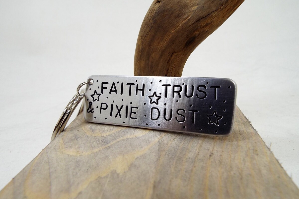 Faith Trust and Pixie Dust Keychain FREE Shipping Tinker Etsy