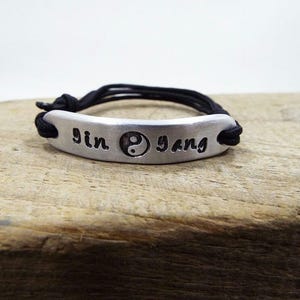 Yin - Yang Bracelet for Women - Yoga Bracelet - Personalized Aluminum Bracelet - Perfect Gift for Her Wife Mom Daughter