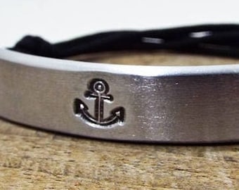 Anchor Personalized Nautical Bracelet for Men - FREE Shipping - Minimal Bracelet with Anchor - Gift for sailors and Sailing enthusiast