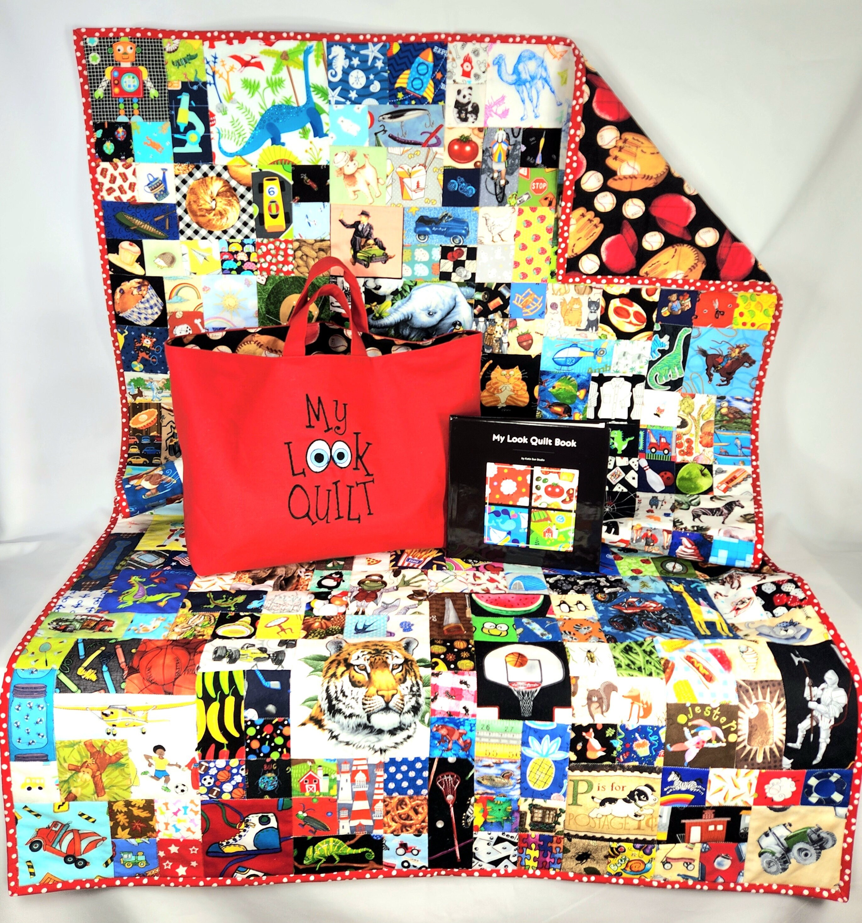 I Spy Quilt Handmade Activity Quilt, Book & Tote Bag Baseball