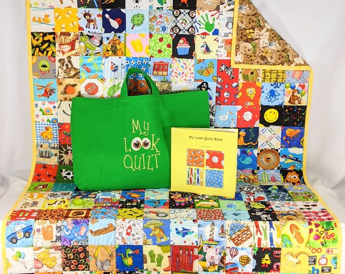I Spy Quilt Look Quilt With Rhyming My Look Quilt Book & Tote Etsy