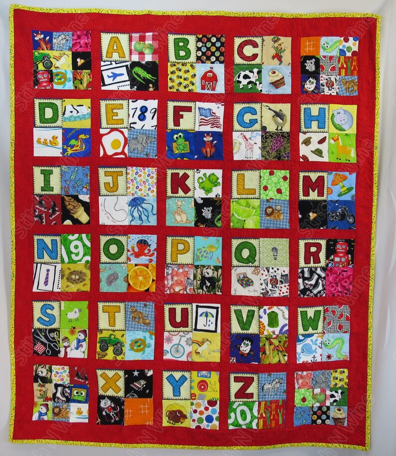 Alphabet I Spy Quilt Child's Alphabet Themed Boy's | Etsy