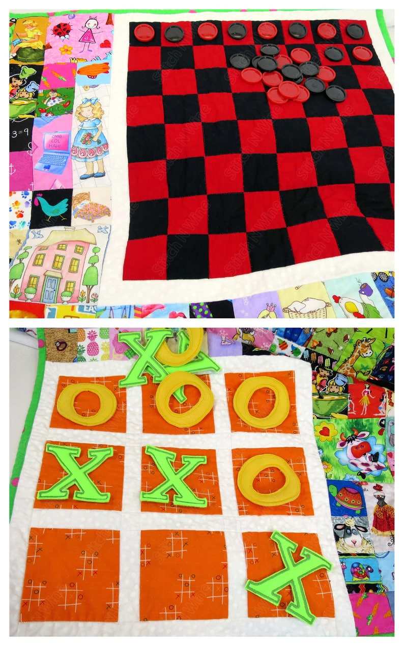 I Spy Quilt Matching Game Quilt With Checkers Tic Tac Toe and Etsy