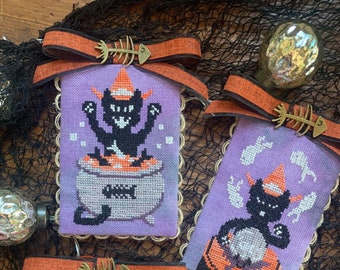 Kitty's Halloween - Digital Cross Stitch Pattern - INSTANT PDF Download