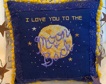 To The Moon! - Sweet and Lovey Cross Stitch Pattern - INSTANT PDF DOWNLOAD