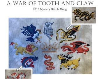 A War of Tooth and Claw - Complete 2019 Mystery Stitch Along - Cross Stitch Pattern - INSTANT PDF DOWNLOAD