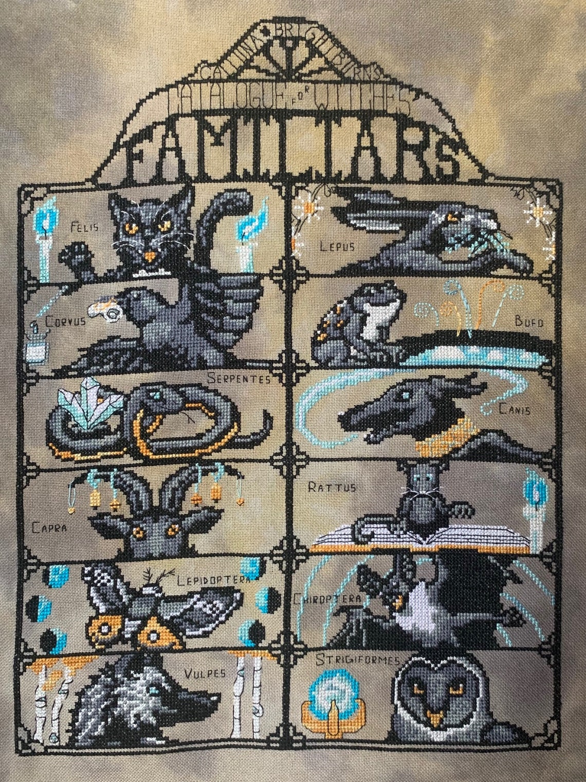 Catalogue for Witches' Familiars 2020 Mystery Stitch Etsy