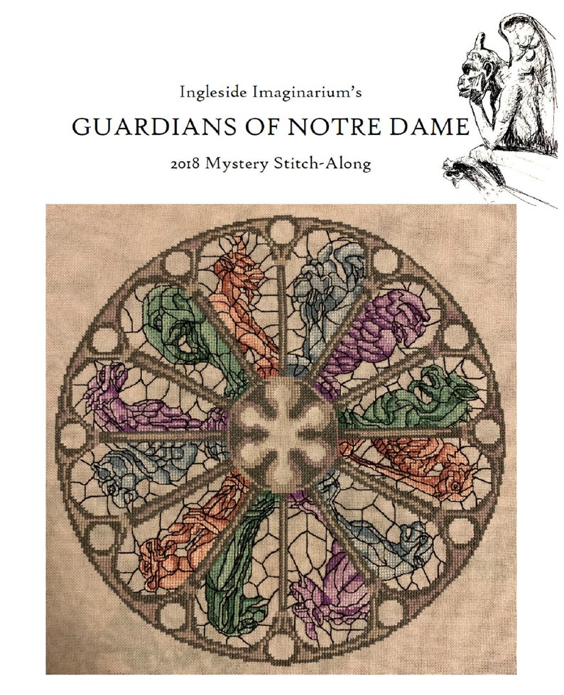 Guardians of Notre Dame Cross Stitch Pattern Instant PDF DOWNLOAD Digital image 1