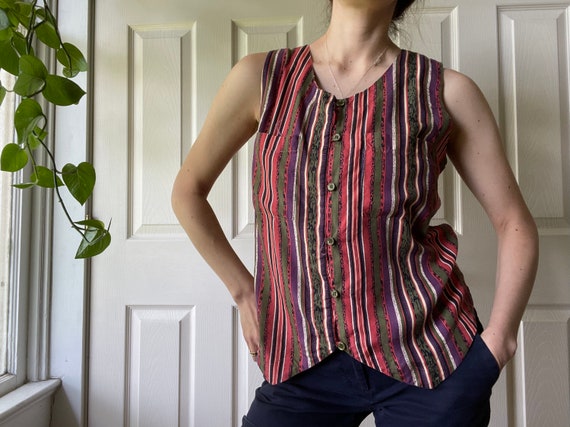 1990s Womens Vintage Vest Blouse - image 1