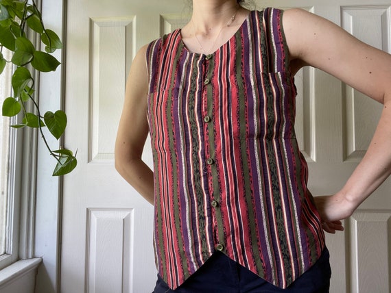 1990s Womens Vintage Vest Blouse - image 5