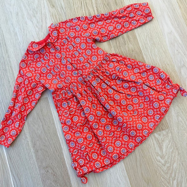 Oilily Girls Orange Patterned Corduroy Dress Size 8