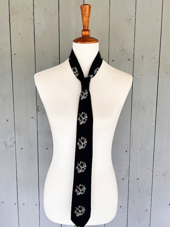 Vintage Agnés B  Black "Paris" Necktie