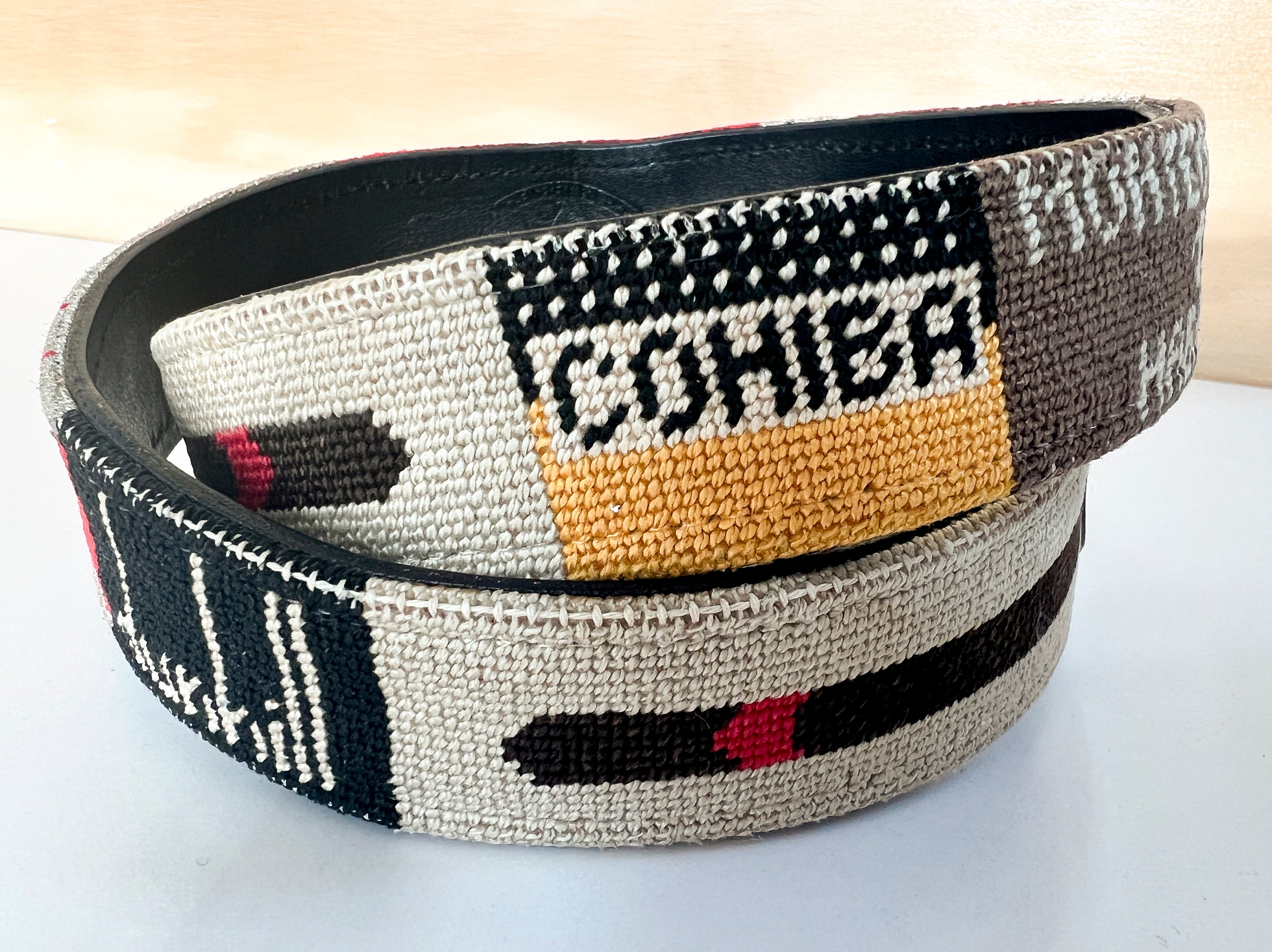 Crafty Fox Women\'s Leather Equestrian Needlepoint Belt-Cigar Theme Crafty Fox Women main image 4