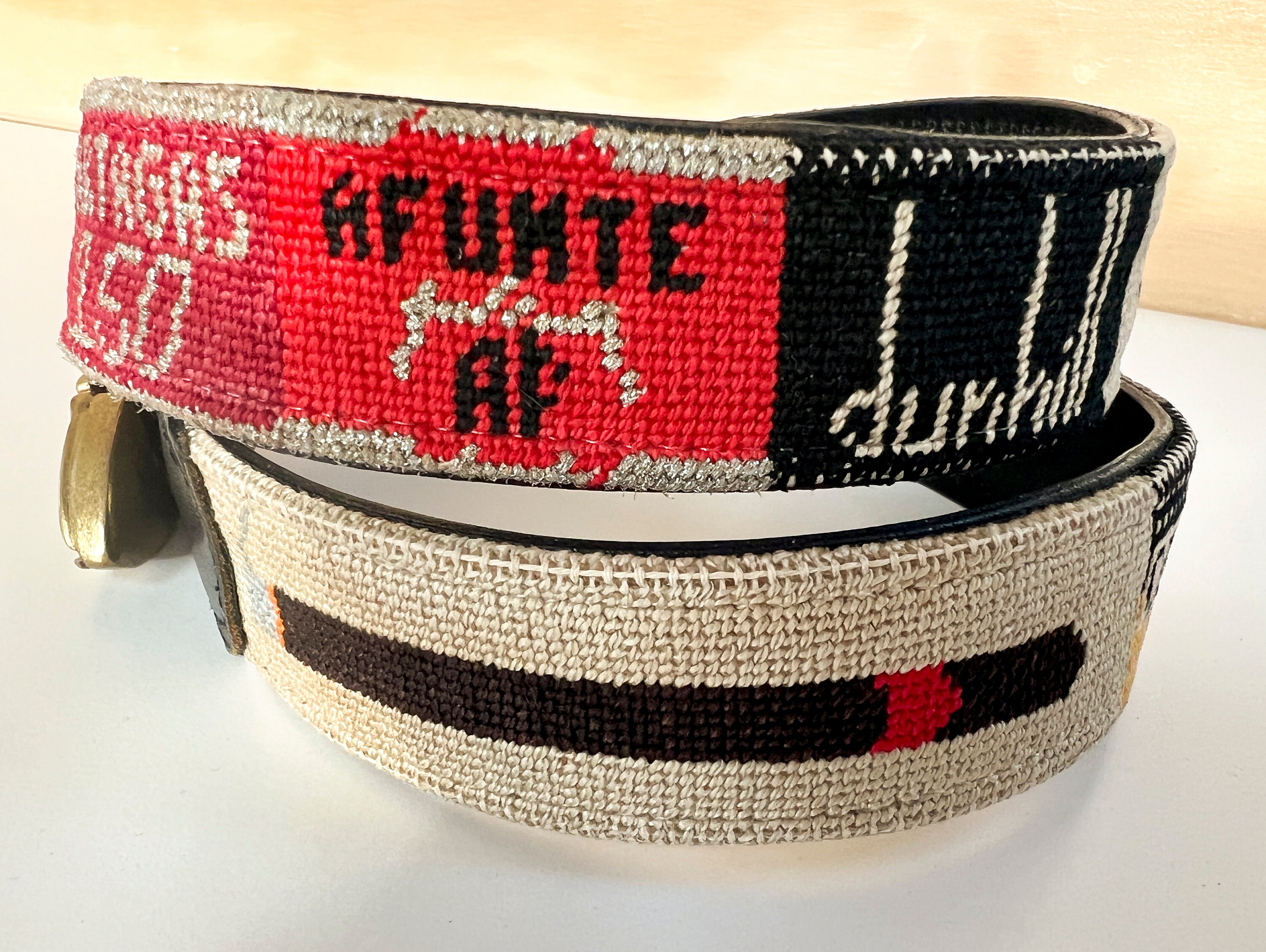 Crafty Fox Women\'s Leather Equestrian Needlepoint Belt-Cigar Theme Crafty Fox Women main image 2