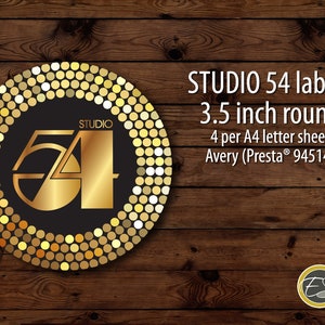 3.5 Inch Studio 54 Round Labels: Digital Download