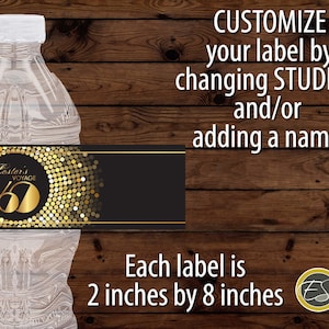 Custom Studio 54 Party Water Bottle Labels: Digital Download