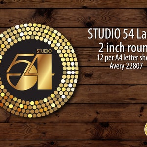 2 Inch Studio 54 Round Labels: Digital Download