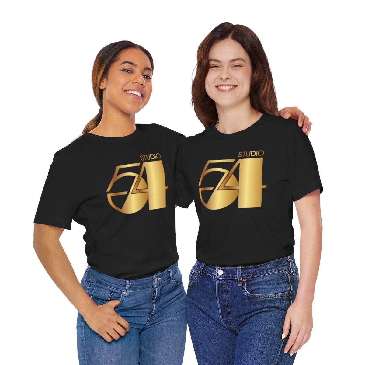 Unisex Studio 54 Tee (gold Logo) Black, White, Vintage Black