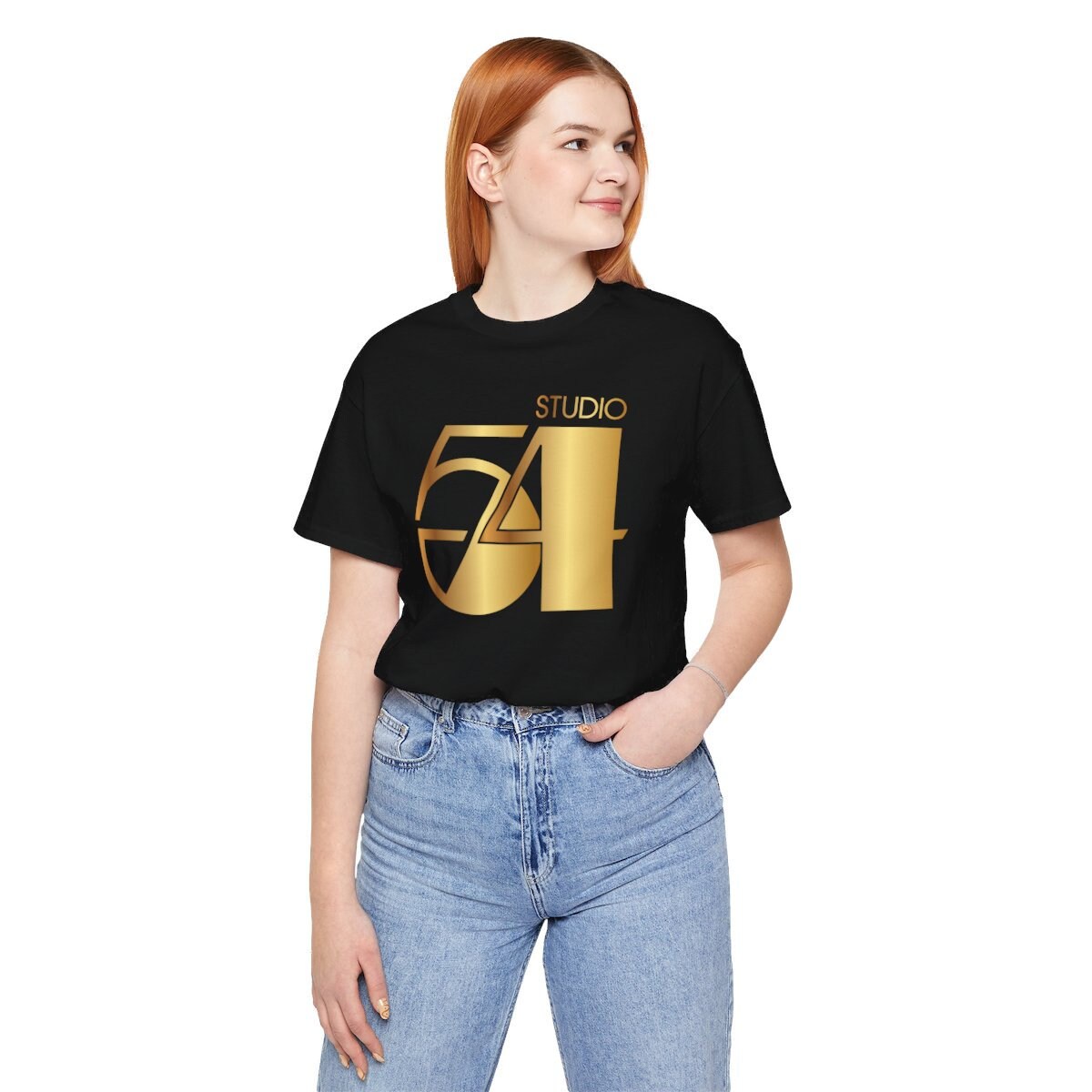 Unisex Studio 54 Tee (gold Logo) Black, White, Vintage Black