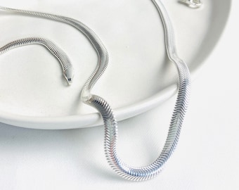 Schlangenkette Silberkette 925 Sterlingsilber, 5mm, Halskette