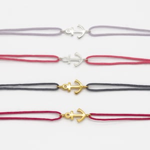 Armband Anker Gold Freundschaftsarmband Silber Glücksarmband minimalistisch Kordel Armband verstellbares Freundschaftsband filigranes Design