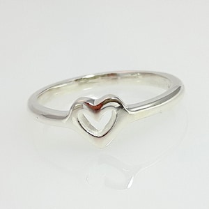 Ring 925 Sterling Silber, Herz, Liebe, Stapelring