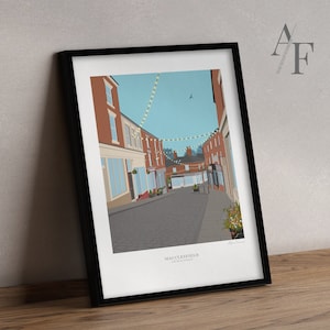 MACCLESFIELD CHURCH STREET Illustrated Prints | Great gift for Macclesfield, Cheshire, residents, past and present.