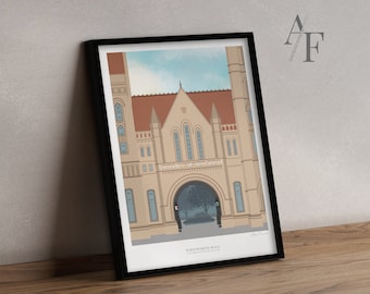 Manchester University, Whitworth Hall | Prints available from my Graphic Manchester illustration. Great University of Manchester Gift!