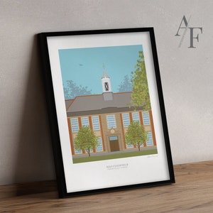 MACCLESFIELD KING&#39;S SCHOOL (former site)  Illustrated Prints | Great gift for Macclesfield, Cheshire, residents, past and present.
