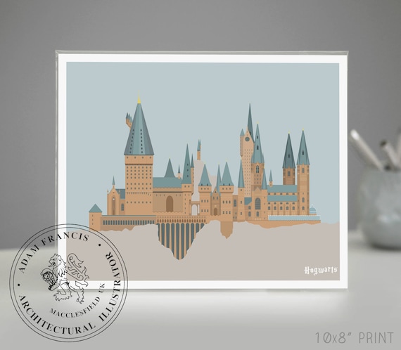 Harry Potter Hogwarts Castle. GRAPHIC ILLUSTRATION PRINT. | Etsy