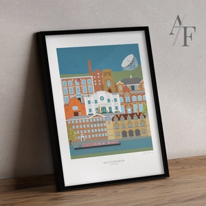 MACCLESFIELD &#39;EDITION 2&#39;  Illustrated architecture Quality Art Print |  Great gift for Macclesfield / Cheshire residents, past and present.