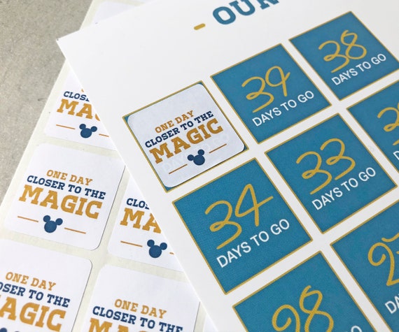 Disney Holiday/vacation Countdown Chart 40 Day Countdown Calendar With  Stickers to Mark Each Day off With. Three Parks to Choose From - Etsy