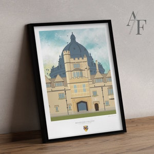 Brasenose College, Illustration der Universität Oxford | Das perfekte Geschenk der Universität von Oxford für Studenten in Vergangenheit und Gegenwart