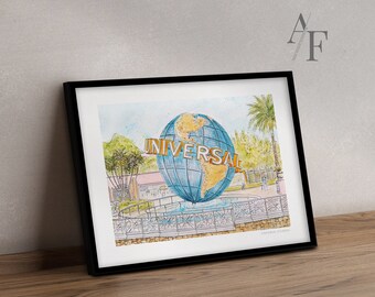 Universal Studios | TRYCK TILLGÄNGLIGA från min originalteckning och akvarellillustration.