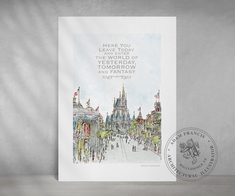 Main Street Etats Unis Disney World France Citation Art Etsy Main Street Etats Unis Disney World France Citation Art Etsy