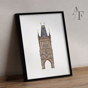 Pulverturm Prag | Drucke von meiner detaillierten Illustration | Perfektes Prag Kunst Geschenk.