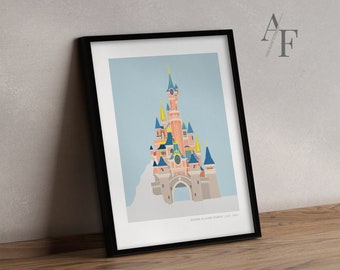 Disneyland Paris Castle | Prints form my very detailed GRAPHIC illustration | Disney Castle illustration | Perfect Disneyland Paris Gift