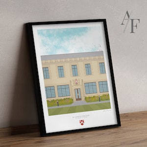 St Anne's College, illustratie Universiteit van Oxford. Het perfecte afstudeercadeau/aandenken van de Universiteit van Oxford voor studenten uit het verleden en heden