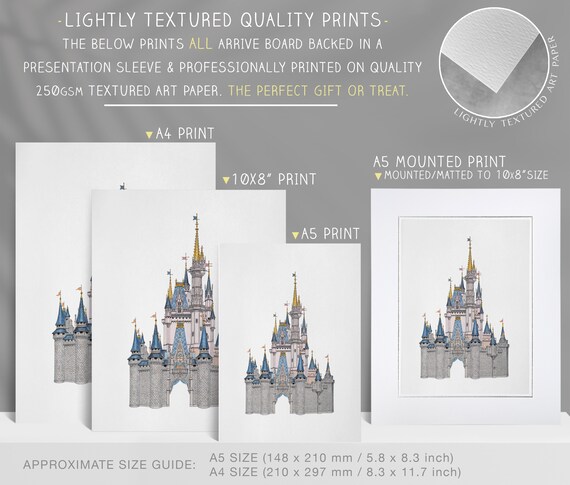 Disney World Castle Detailed Prints 