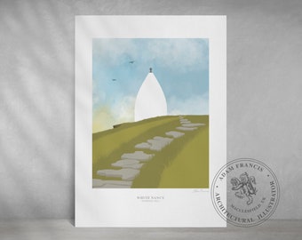 WHITE NANCY Illustrated Prints | Great gift for Macclesfield / Bollington and Cheshire residents, past and present.