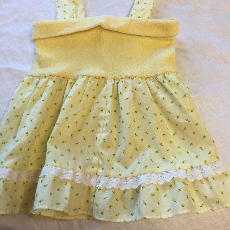 1980s Yellow Floral Dress