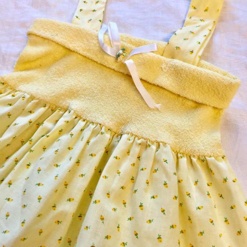 1980s Yellow Floral Dress