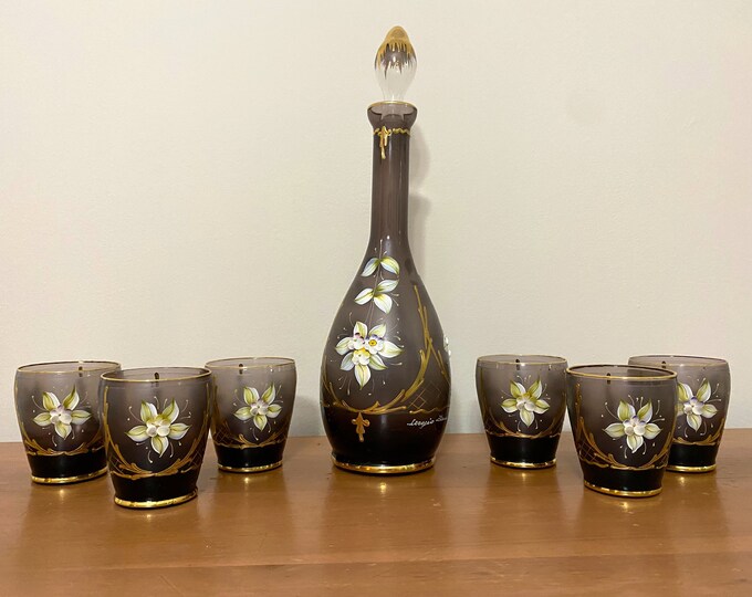 Italian Murano Decanter Set - 8 pc