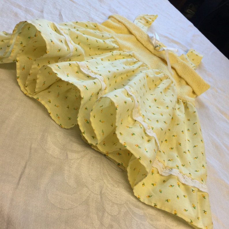 1980s Yellow Floral Dress