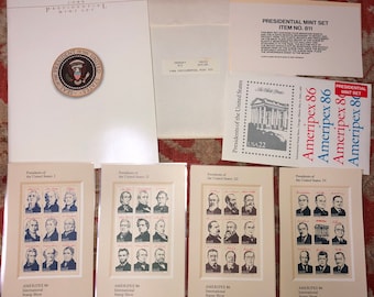 1986 Presidential Mint Stamp Set and Book