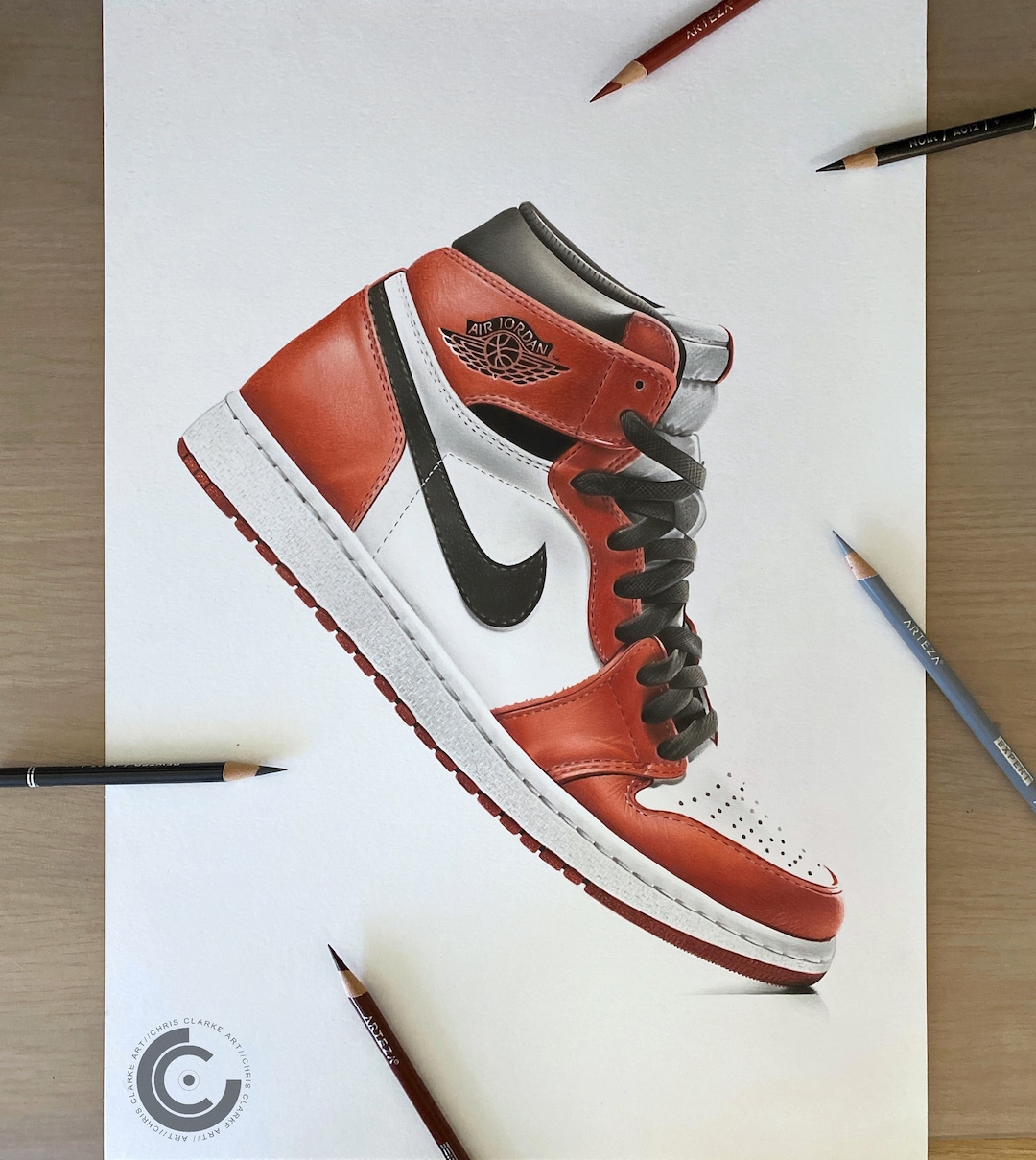 Michael Jordan MJ Flight Colored Pencil Drawing Print d to 300 