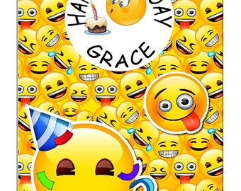 Funny Emoji Card Etsy - smiley face emoji personalised birthday card envelope
